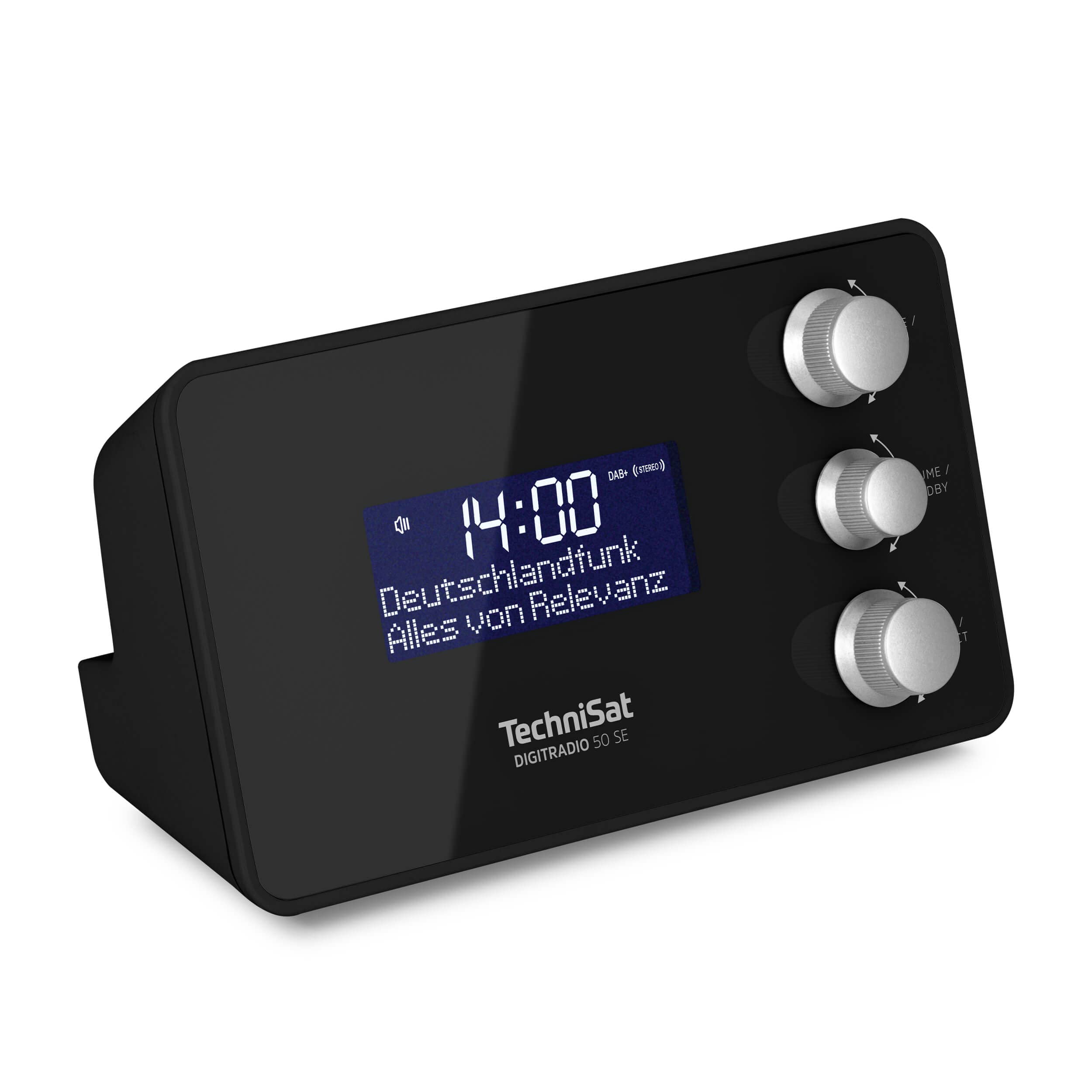 TechniSat DIGITRADIO 50 SE - Radiowecker (DAB+/UKW Tuner, dimmbares Display, Wecker mit Zwei einstellbaren Weckzeiten, Snooze, Sleeptimer, 1,5 Watt, Kopfhöreranschluss, USB-Charging) schwarz