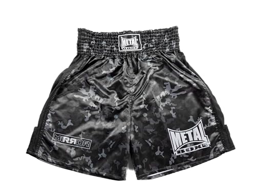 METAL BOXE Unisex – Erwachsene Short Boxe Anglaise Mirror M, Schwarz, Medium