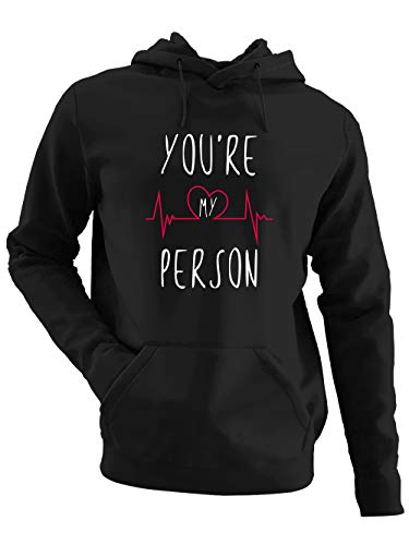 clothinx You Are My Person | Das Geschenk Für Deinen Lieblingsmenschen | Für Beste Freunde Die Familie oder Kollegen Herren Kapuzen-Pullover Schwarz Gr. L