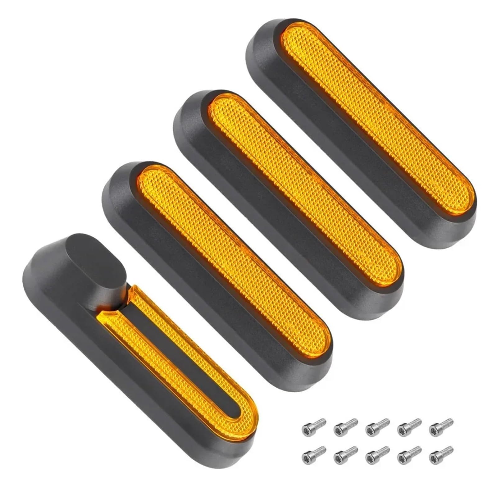 Jodriva Schutzschale for Vorderradgabel und Hinterradabdeckung, for Xiaomi, M365 Elektroroller Pro 2/Pro Sicherheitsreflektierendes Rohr Nachtreflektorteil Radabdeckung für Elektroroller(Black Orange)