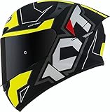 KYT TT Course Electron Helm (Black Matt/Yellow,L)