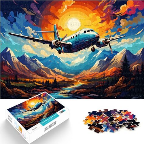 Puzzle-Spiele, Ein buntes altes Flugzeug, 1000 Teile, für Erwachsene, Geschenke, Holzpuzzle, Spaß bei Aktivitäten zu Hause, Geburtstagsgeschenk, Reisegeschenke, 1000 Teile (50 x 75 cm)