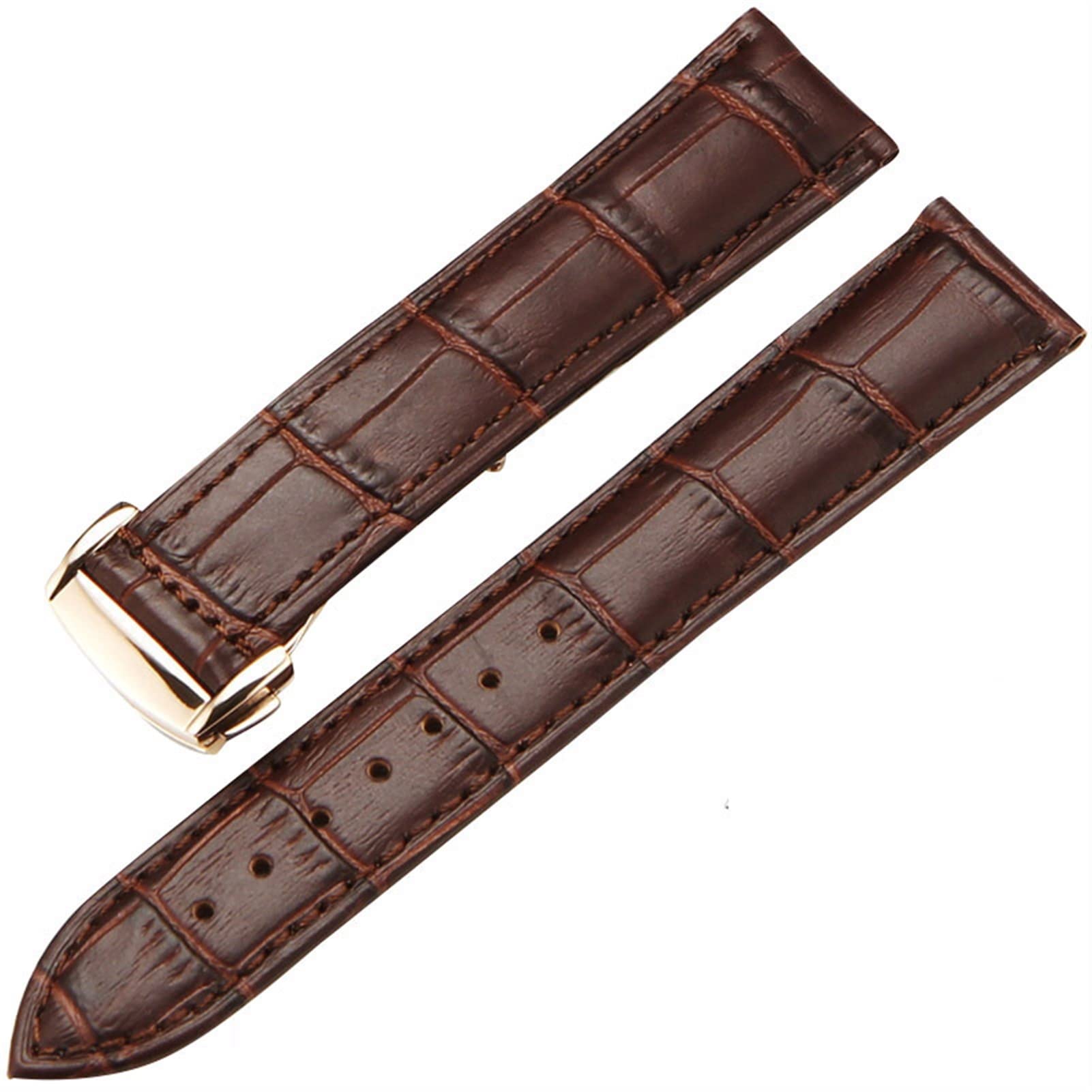 SCRUBY Echter Leder -Uhrengurt für Omega Watch Seamaster Armband 19mm 20 mm 22 mm ein BRAUBS BRAUT BROAD WATCHBAND -Armband(Brown rose gold,22mm)