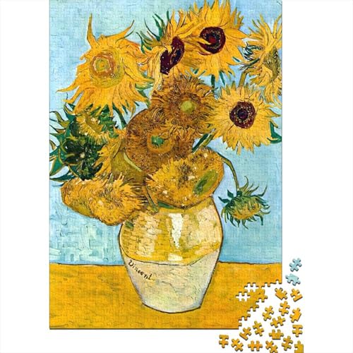 1000 Teile für Erwachsene, schwierige Puzzles, Sonnenblumen-Puzzles für Erwachsene, Teenager, interessante Puzzles zur Stressreduzierung (Größe 75x50cm)