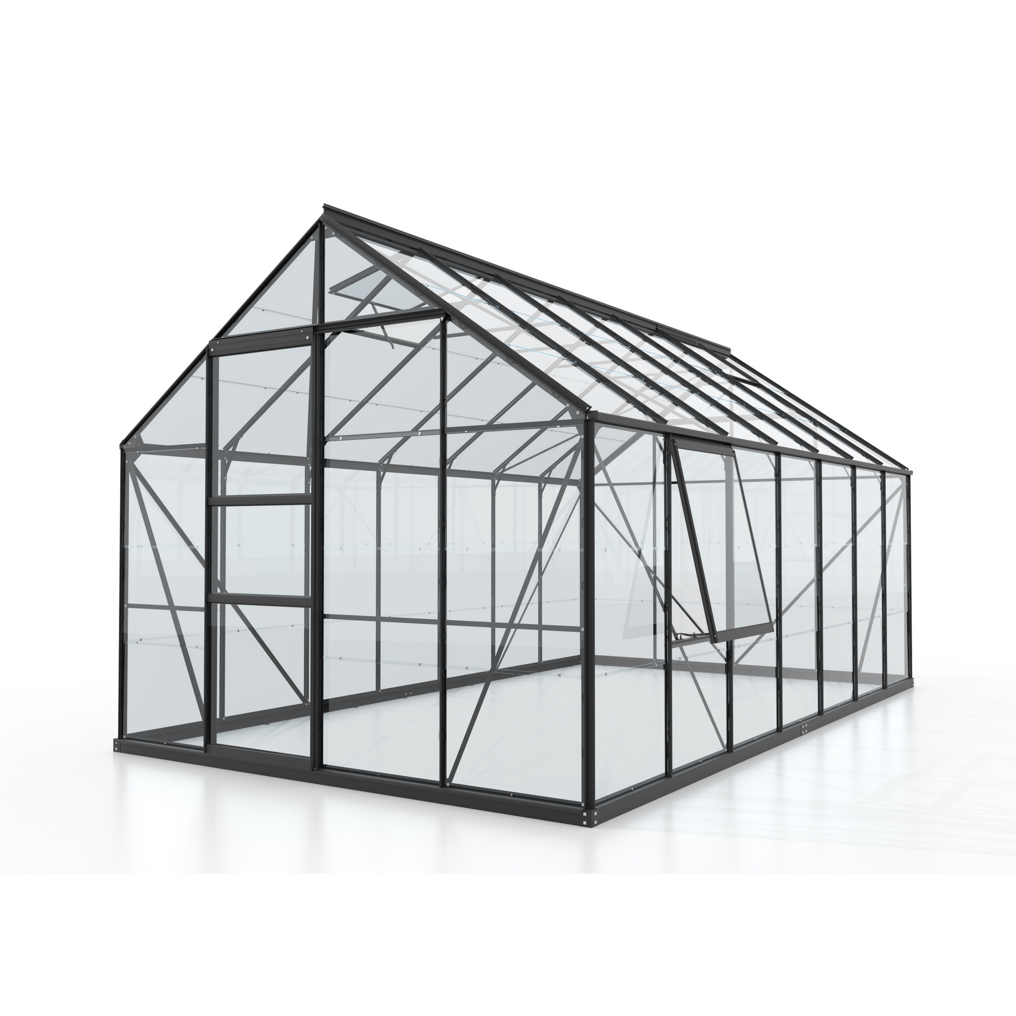 Vitavia Gewächshaus 'Meridian 1 11500' 11,5 m² 254,4 x 441 cm 3 mm Sicherheitsglas schwarz 2