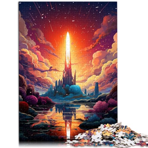 Puzzle für die farbenfrohe Psychedelie des Space Shuttle Dawn, 1000-teiliges Puzzlespiel, Holzpuzzle, Lernspielzeug, 1000 Teile (50 x 75 cm)