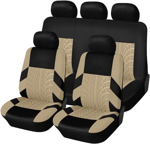 OYTHO Sitzbezüge Auto Set für Toyota Yaris Cross SUV 2021 2022 2023,Passende Auto Schonbezüge Sitzbezüge Sitzschoner Autositzbezügemit Geprägten Körnern Autositzzubehör,4/Beige