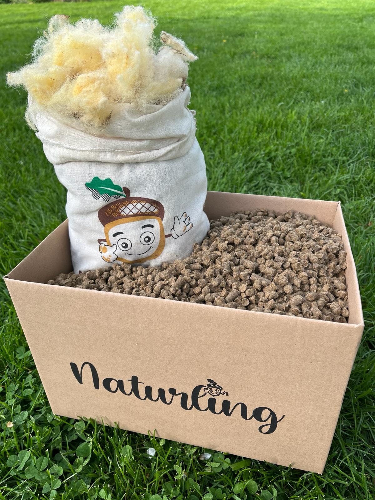 naturling Schafwollpellets Natur 3,5kg mit 250g Schafwolle - organischer Langzeitdünger Bio Kombipaket (3.75, Kilogramm)