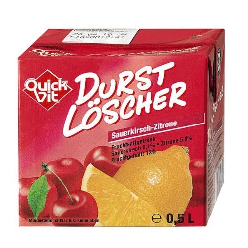 Quickfit Durstlöscher 'Sauerkirsch Zitrone' Erfrischungsgetränk, 36x 500 ml