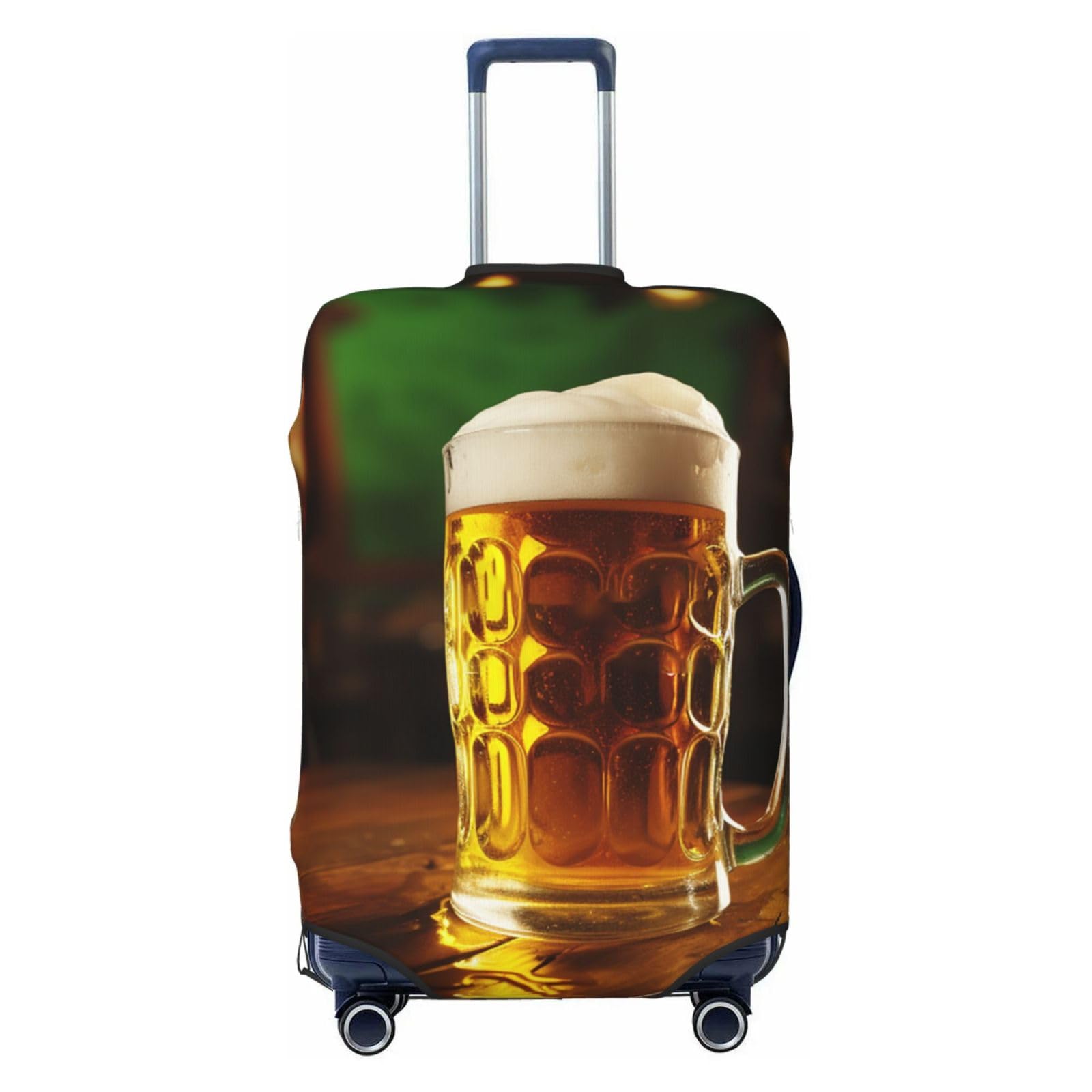 CSGJMYGS Reisegepäckabdeckung, elastisch, waschbar, modisch, kratzfest, Bierkrug-Koffer-Schutz, passend für 45,7-81,3 cm Gepäck, Schwarz , XL