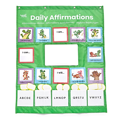 Learning Resources 95378 täglichen Bekräftigung, Bejahungskarten für Achtsamkeit, Positive Bestärkungen für Kinder, Taschen-Organizer zur Dekoration im Klassenzimmer, sozio-emotionale Lernaktivitäten