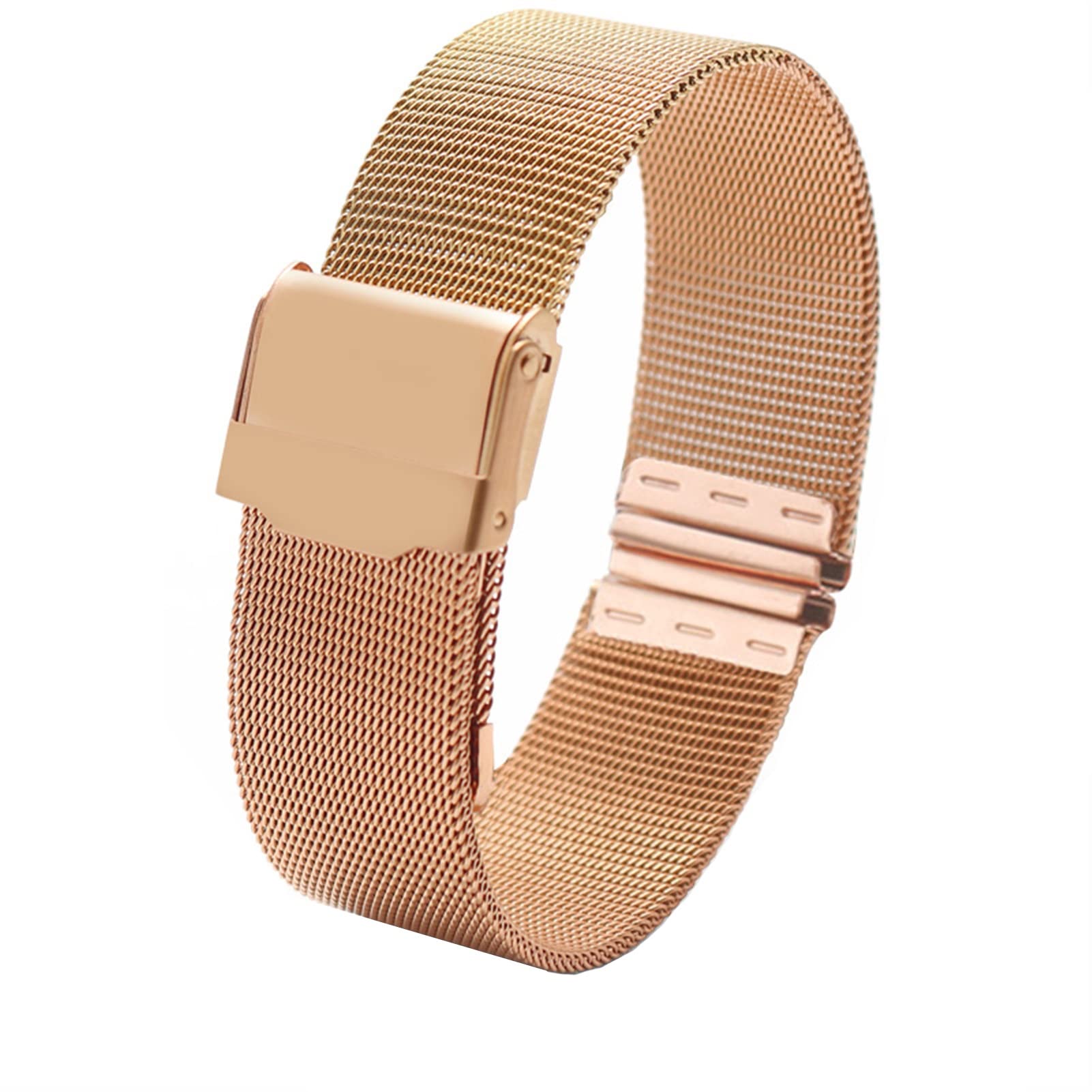 SCRUBY Milanische Schleife weiblich Einfaches Watchband 12 13 14 15 16 17 18 19 20 22mm Metallwebe Modetrendarmband für Dw ar Uhrenarmband(Rose gold,19mm)