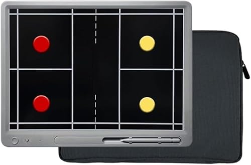 BFVAKBKYT Coaches Taktische Tafel, 15" Elektronisches Badminton-Taktikbrett, Coaching-Übungsbrett mit flexiblem LCD-Bildschirm und Stift, Strategiebrett-Tool, löschbare Zeichenblöcke(Magnetic Pieces)