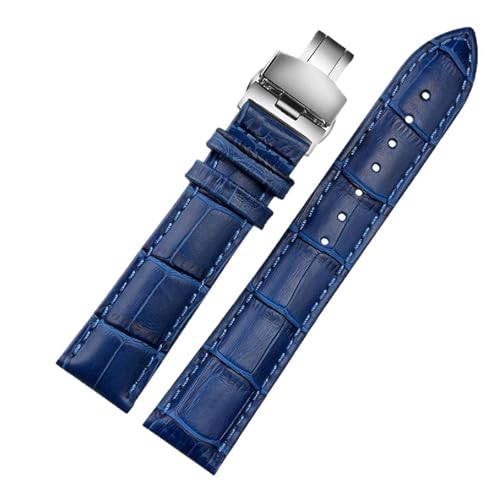 SpaRcz 12-22mm Uhrenarmband aus echtem Leder, Rindsleder, Herren-Schmetterlingsschnalle, Armbandkette, Farbe 7, 14mm