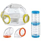 Ferplast Röhren Hamster-Set, Zubehör für Hamsterkäfig, insgesamt 4 Teile, inklusive Gehäusemodul, Hamster Tunnel Rohr mit Belüftungslöchern, Kurven und Beschlägen, KIT LAB, Hamster Spielzeug