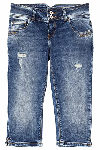 LTB Caprijeans Georget Cycle Slim Fit Stretchjeans Shorts Damen Denim Used, Farbe:blau, Hosengrößen:W31