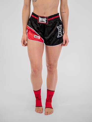 METAL BOXE Unisex – Erwachsene Short Kickboxing Club Line XXL, Schwarz/Rot