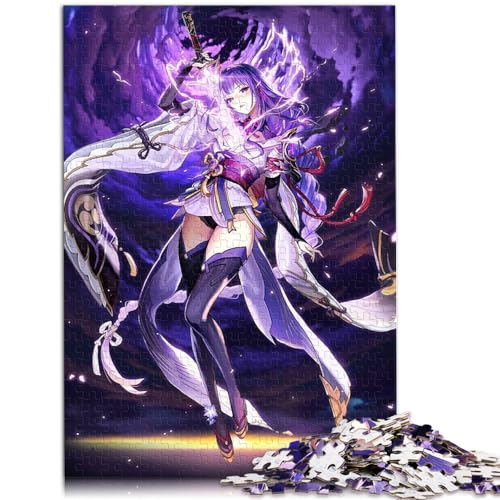 Spielgeschenk-Puzzle Genshin Impact Raiden Shogun Puzzle für Erwachsene 1000-teiliges Holzpuzzle Geburtstagsgeschenk, Geschenke für oder, Wandkunst 1000 Teile (50 x 75 cm)