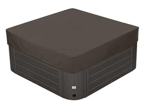 BaCover Outdoor Whirlpool-Abdeckung, 210D Oxford Garten Wasserdicht Staubdicht UV-geschützt Poolabdeckung Quadrat Spa Abdeckung,Kaffee,215x215x30cm