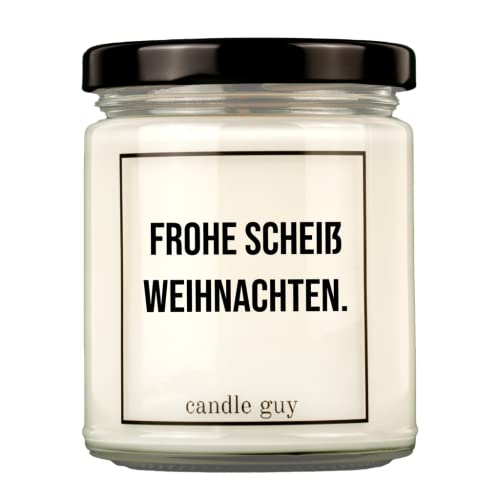 candle guy Duftkerze | Frohe scheiß Weihnachten. | Handgemacht aus 100% Sojawachs | 70 Stunden Brenndauer