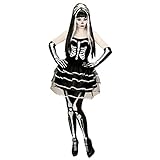 Widmann - Kostüm Skelett, Kleid und Handschuhe, Halloween, Karneval, Mottoparty