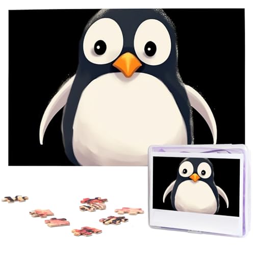 Holzpuzzle Niedliche Pinguin-Puzzles 1000 Teile für Erwachsene Personalisiertes Bilderpuzzle Fotopuzzle für Erwachsene Familie Hochzeit Abschlussfeier Puzzles Geschenke