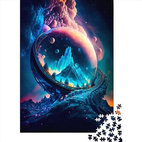 Schwierige, anspruchsvolle Puzzles, 1000-teiliges Bubble-Holzpuzzle für Erwachsene, Puzzlespielzeug, Geschenk für die ganze Familie (Größe: 75 x 50 cm)