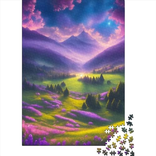 1000-teiliges Puzzle für Erwachsene, bunte Wiese, Holzpuzzle, Puzzle für Erwachsene, Teenager, Puzzle – anspruchsvolles Spiel (Größe: 75 x 50 cm)