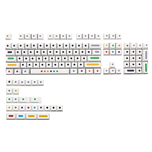 WELLDOER Tastenkappe 128 Tasten Weiße Farbpunkte Tastenkappen Geeignet Die Installation Mechanischer Tastaturen (MX).