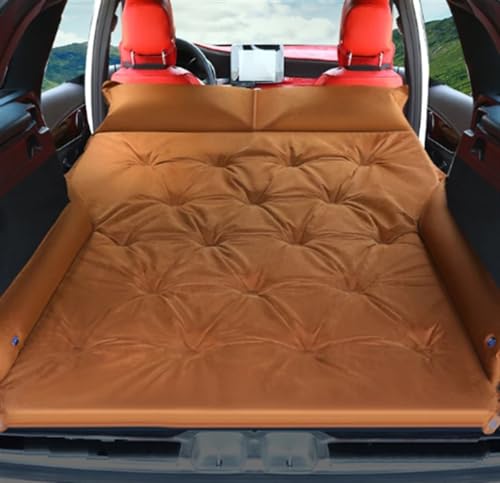 GLILAR Auto Luftmatratze Universal Auto Reisebett Auto Multifunktions Automatisch Aufblasbare Luftmatratze SUV Luftmatratze Autobett Schlafmatratze Für Erwachsene Autozubehör(Brown)