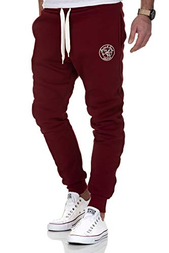 Amaci&Sons Herren Jogginghose Sporthose Sweatpants Jogger Trainingshose 20002 Bordeaux 3XL