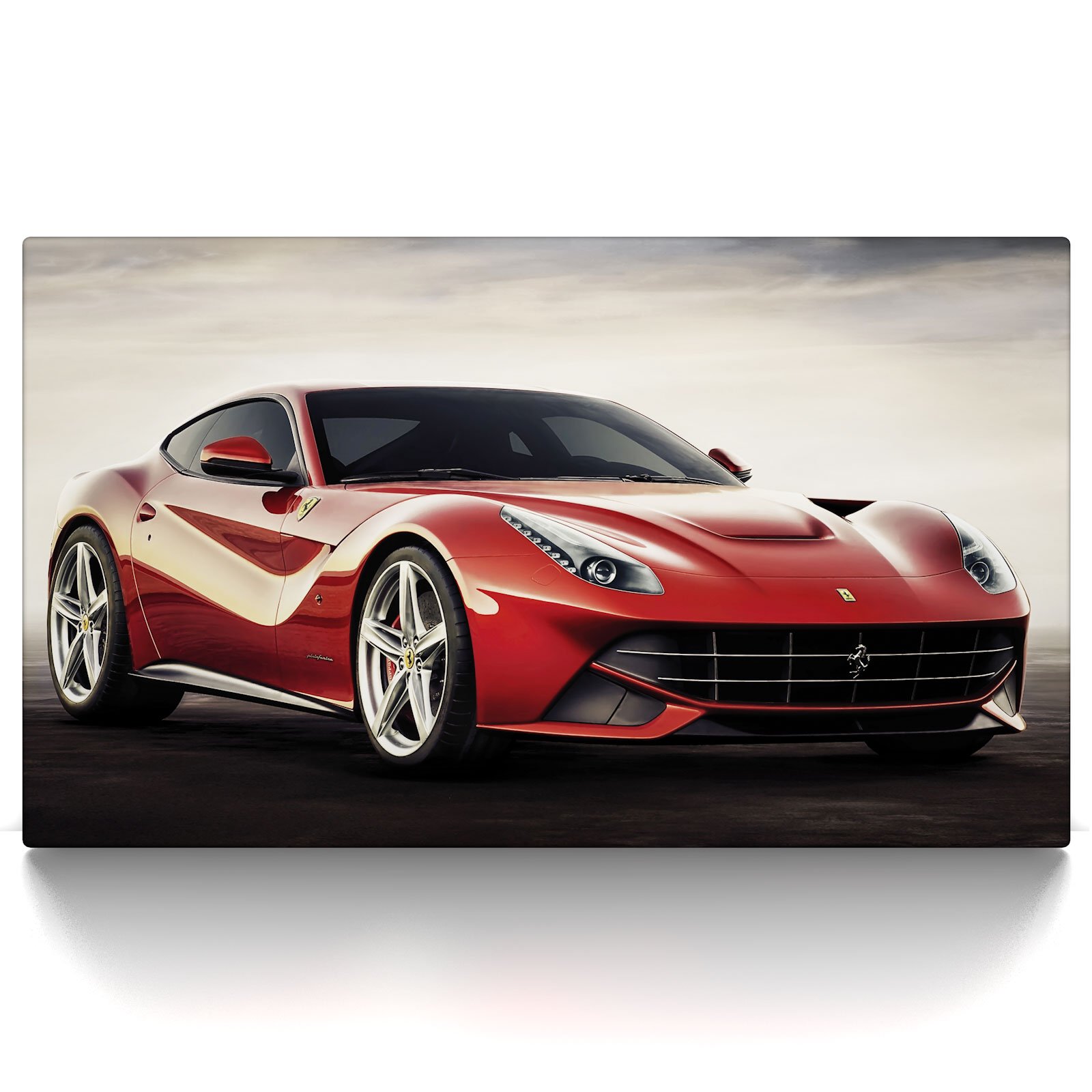 CanvasArts F12 Berlinetta Rot - Leinwand Bild - kompatibel mit Ferrari, Auto Sportwagen (80 x 50 cm, Leinwand auf Keilrahmen)