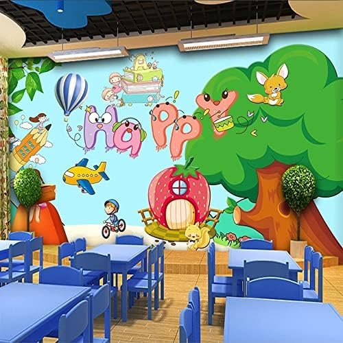 XLMING Glückliche Kinderzimmer Vergnügungspark Cartoon Cartoon 3D Tapete Home Dekoration Wohnzimmer Sofa Schlafzimmer Tv Hintergrund Wand-300cm×210cm