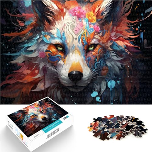 Puzzles, Geschenke, Spielzeug, Farbfantasie, weißer Fuchs, 1000-teiliges Puzzlespiel, anspruchsvolles, unterhaltsames Spiel für die ganze Familie, 1000 Teile (50 x 75 cm)