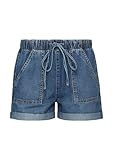 QS Damen 2147353 Jeans Short mit Tunnelzug, blau 56Y2, 36