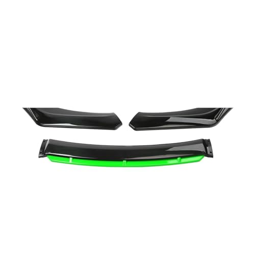 Splitter Imousinenbreite Unter 176 cm Universeller Auto-Frontstoßstangenlippen-Bodykit Spoiler Aus Kohlefaser Dekorative Streifen Stoßstangen Lippensplitter Frontlippe(Black Green)