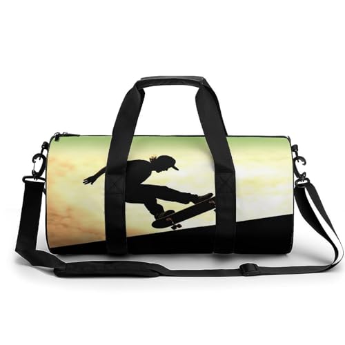 Reisetasche, Sporttasche, Skateboard-Druck, Sporttasche, Turnbeutel mit Schuhfach, Skateboard, 45 cm/22,9 cm/22,9 cm/22,9 cm/22,9 cm, Skateboard, 17.7in/9in/9in