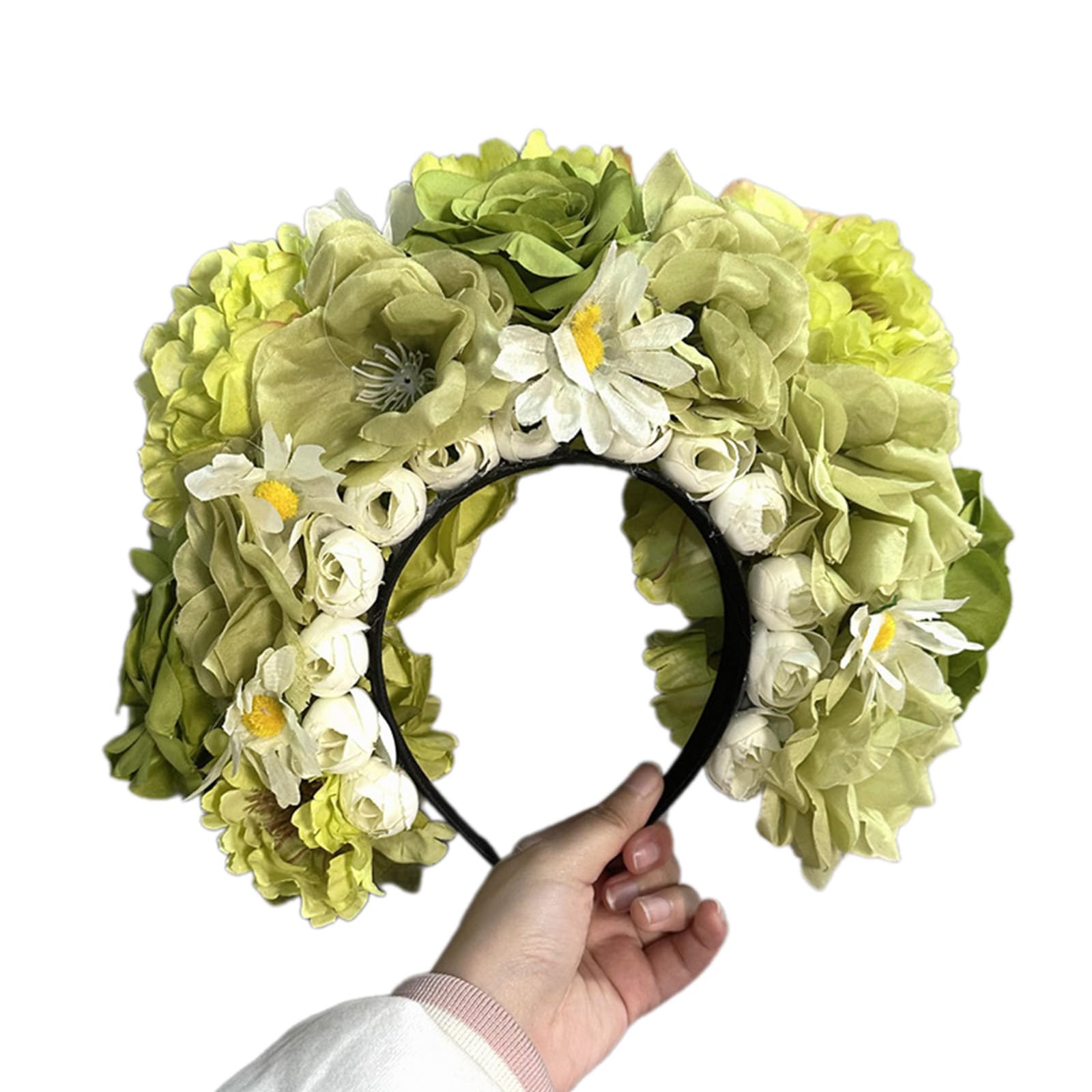 KAKASEA Frühlingsblumenkronen, Blumengirlanden, Stirnband für Braut, Hochzeit, Frauen, Mädchen, stimulierter Blumenkranz, Haarband, Haarreif