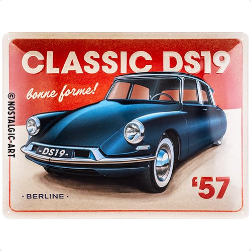 Nostalgic-Art Retro Blechschild, DS - Classic DS19 Berline – Geschenk-Idee für Auto Zubehör Fans, aus Metall, Deko im Vintage-Design, 30 x 40 cm