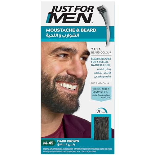 Just for Men Brush in Color Gelformel Bart Und Schnurrbart, schwarzbraun, 3er Pack (3 x 28.4 g)