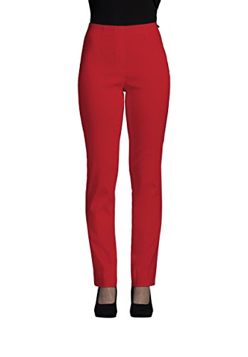 Robell Damen Slim Arbeitshose-Stretchhose, Rot, Gr.- 42