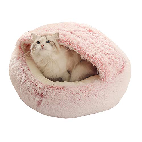 Rysmliuhan Shop Hundehöhle Kleine Hunde Katzenhöhle Warmes Hundebett Plüsch Hundebett Kätzchenbett Hundeschlafsäcke Flauschiges Katzenbett Hund Schlafsofa 40X40,pink Plush