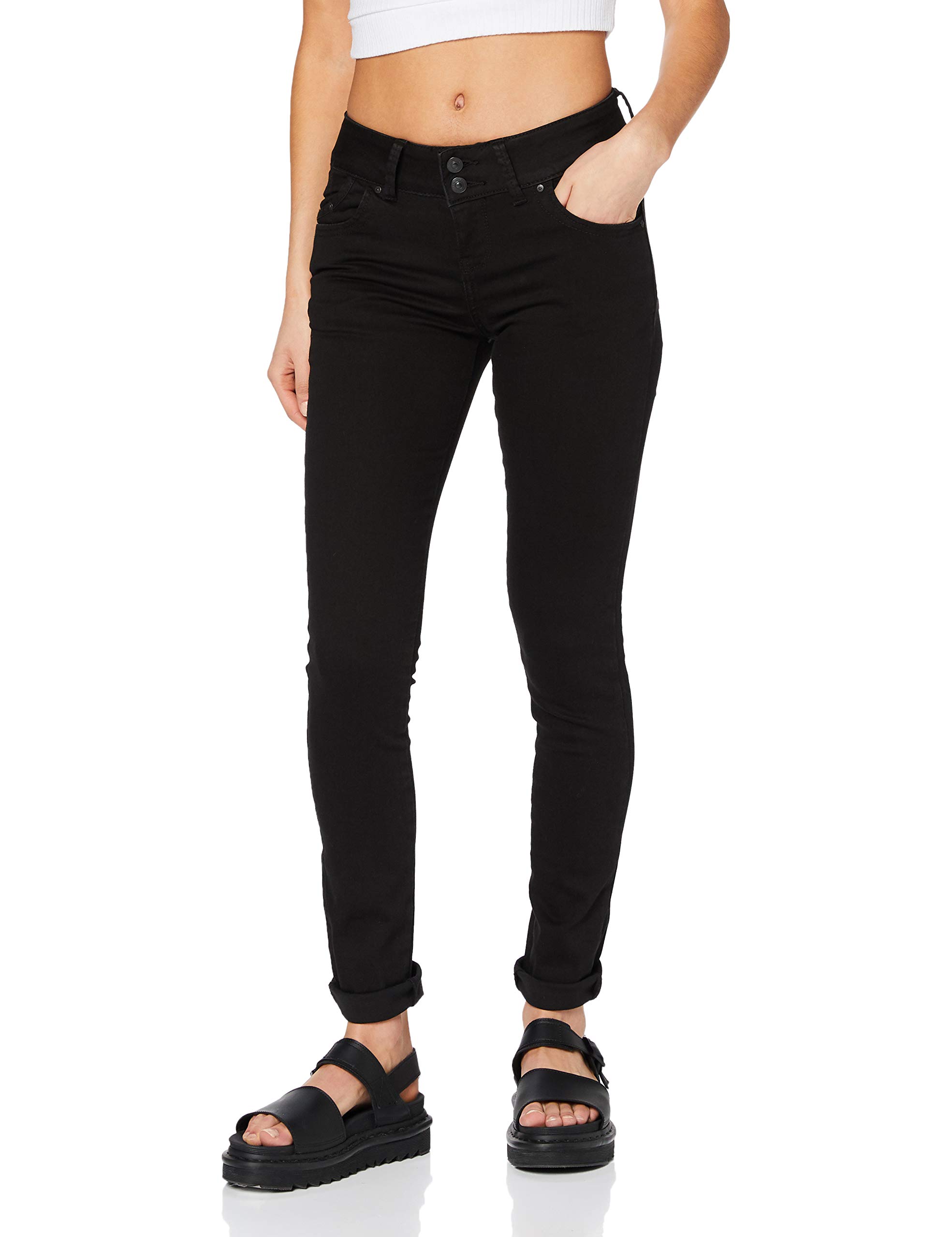 LTB Jeans Damen Molly M Jeans, Black to Black Wash 4796, 27W / 30L