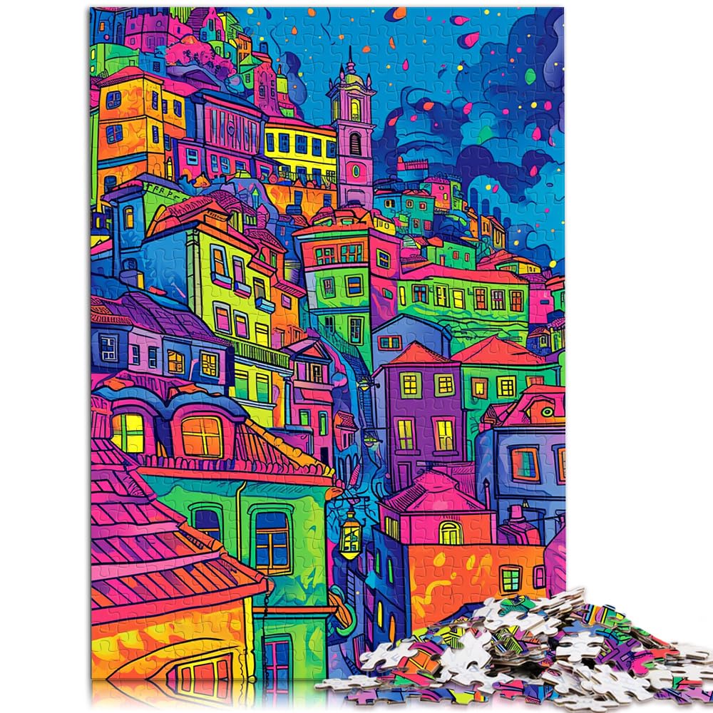 Spielgeschenk Puzzle Buntes Prag-Puzzle für Erwachsene 1000 Teile Holzpuzzle Familienaktivität Puzzle Lernspiele 1000 Teile (50 x 75 cm)