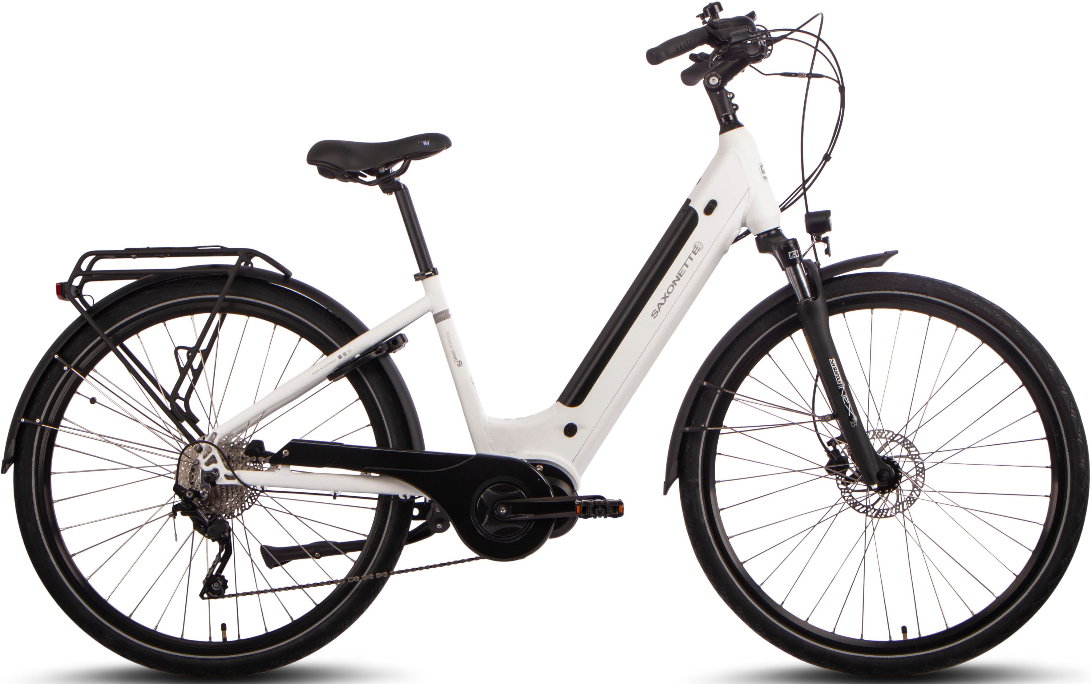 SAXONETTE E-Bike "Premium Sport (Wave)", 10 Gang, Mittelmotor 250 W, Pedelec, Elektrofahrrad für Damen u. Herren, Trekkingrad 3