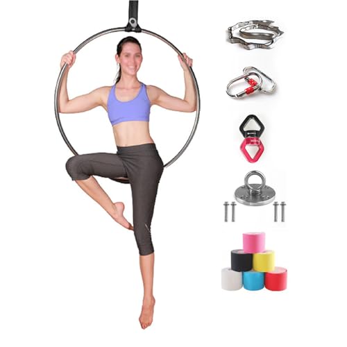 Aerial Hoop Set, Luft -Lyra -Hoop, Professionelles Zirkus Fitness Aerial Hoop Kit Mit Komplettem Rigging -Hardware -Kit, AkrobatikausrüStung HäNgende Ringe Zuhause,85cm-2.5cm