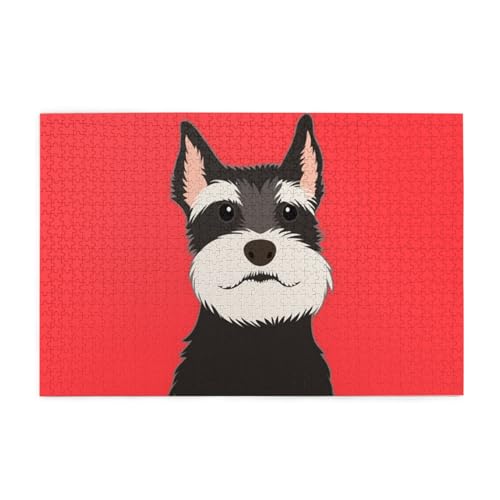 Schnauzer-Kumpelhund, Puzzles 1000 Teile Holzpuzzle Spielzeug Familienspiel Wanddekoration