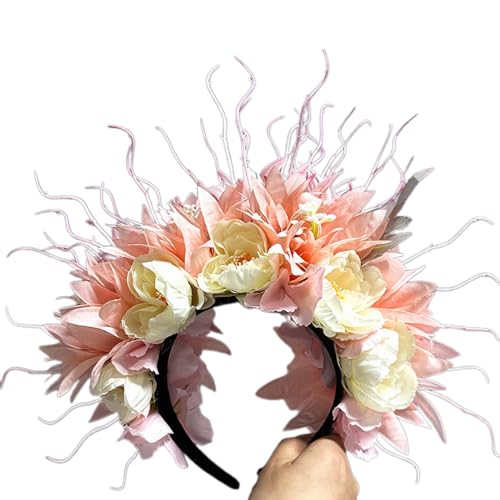 Ethnisches Braut-Stirnband, Haarkranz, Blumen, Hochzeit, Blumen-Stirnband, Haarreif, Haarschmuck, modischer Kopfschmuck