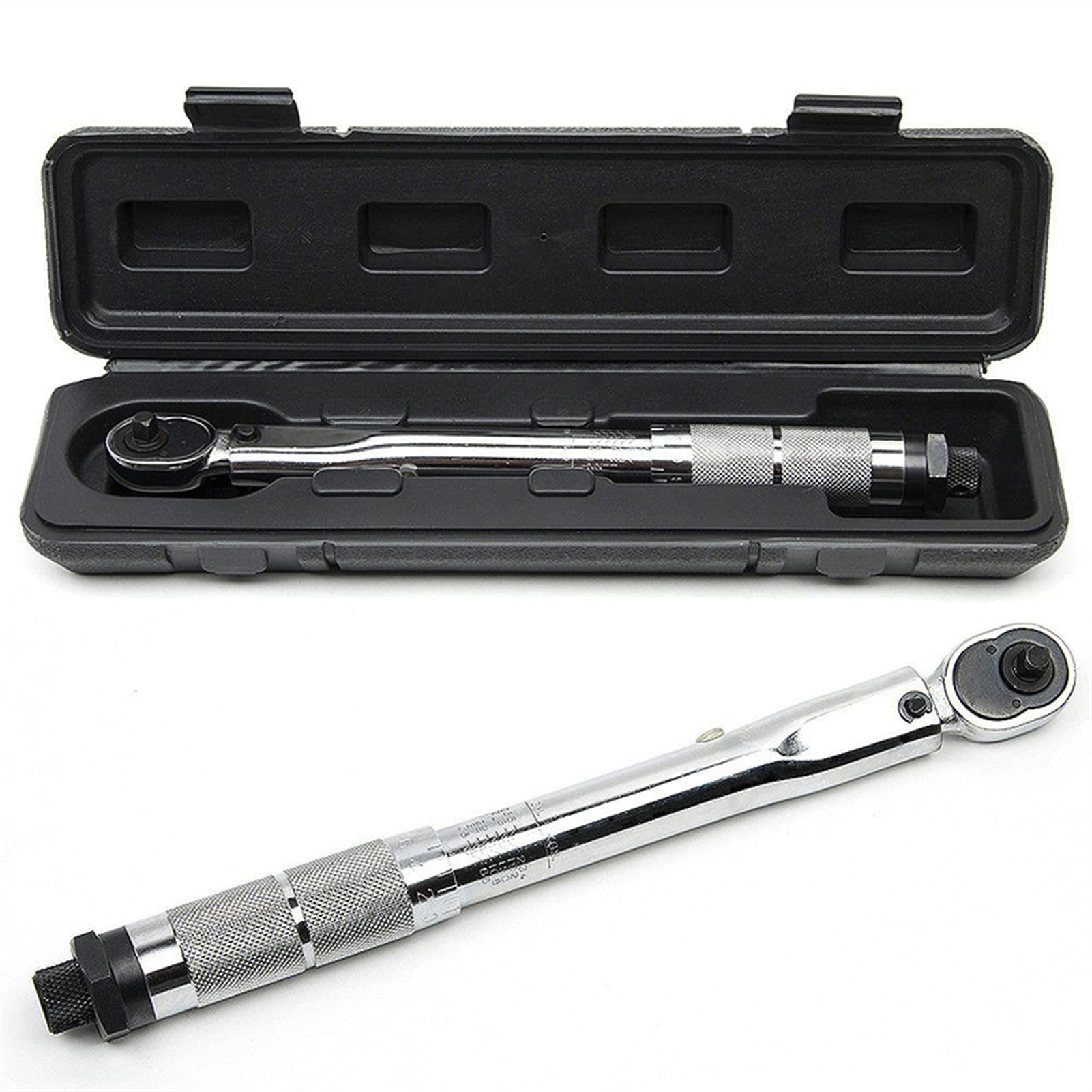 Drehmomentschlüssel,Torque Wrench 1/4 3/8 1/2 Drehmoment voreingestellt Drehmomentschlüsselantrieb Werkzeug 5-210 Nm positiver negativer Zweiwege-Einstellschlüssel Auto Reparatur Handwerkzeuge(1 2 Box