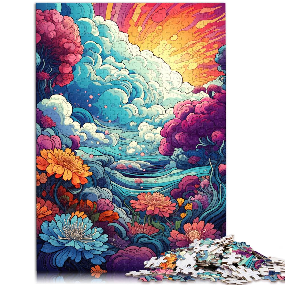 Puzzlespiele, farbenfrohes Fantasiegemälde mit Blumenmeer, Puzzles für Erwachsene, 1000 Puzzles, anspruchsvolles Puzzlespiel und Familienspiel, 1000 Teile (50 x 75 cm)